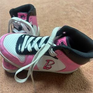 Pink and White Kids Barbie Sneakers